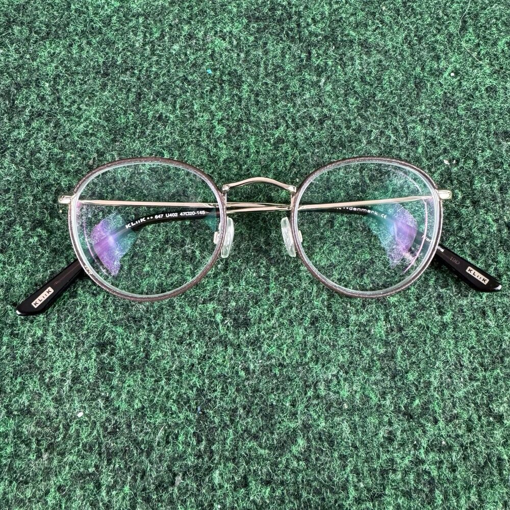 Kliik Denmark 647 U402 Eyeglasses Frames Only Gold 47-20-145 Used